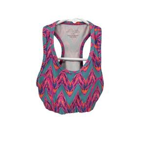 BCG Girls' Multicolored Printed Racerback Sports Bra Youth Size Small 7